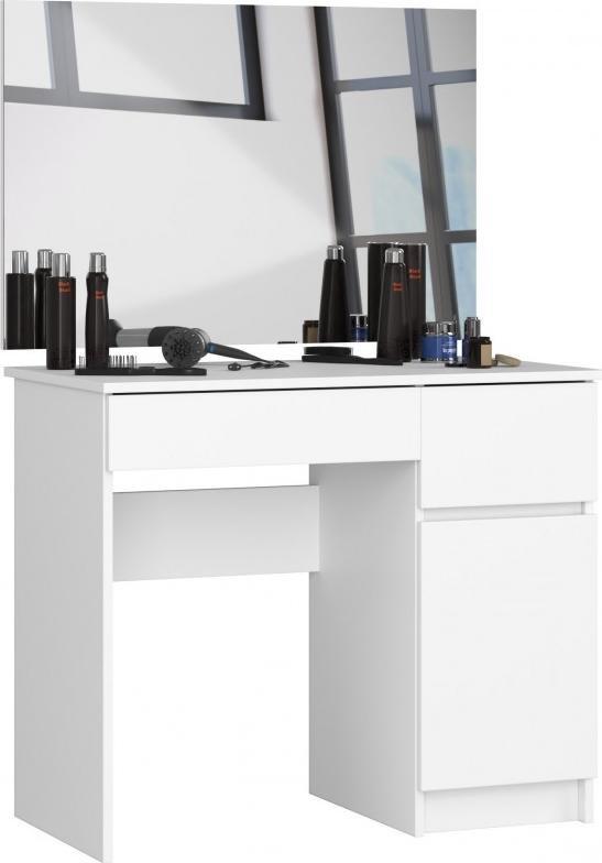 Fabryka Mebli Akord TOALETKA KOSMETYCZNA Z LUSTREM P-2/SL 900x600 PRAWA BIAŁA