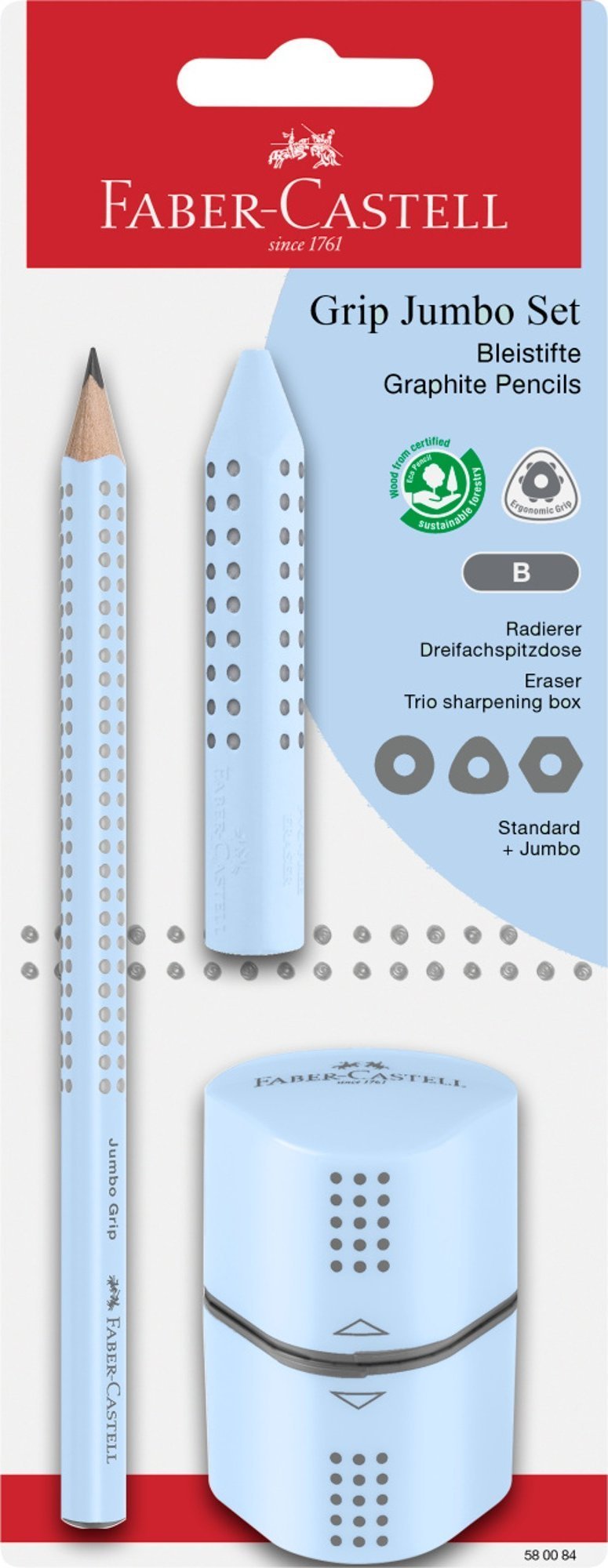 Faber-Castell FABER-CASTELL Set Jumbo Grip sky blue BK