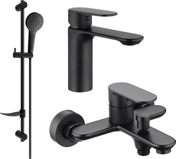 Mexen Mexen Milo DF05 zestaw wannowy, czarny - 71303DF05-70