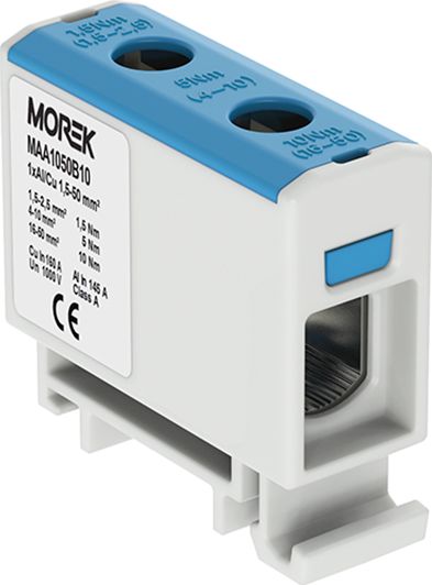 F&F Złączka szyn. 1,5-50mm2 nieb 2otwor 1P MAA1050B10 Morek 3828