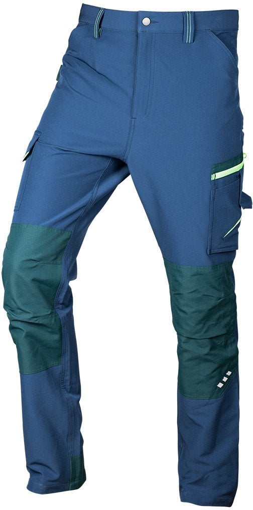 Spodnie robocze Mix&Match, 4 way stretch, granatowo-zielone, rozmiar XS