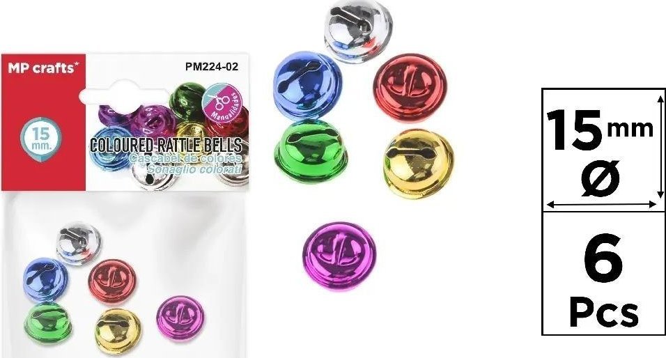 Shan Dzwonek kolorowy 15mm 6szt