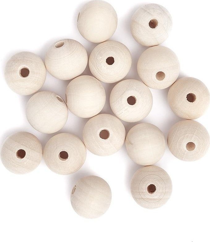 Koraliki drewniane kulki 20mm 30szt