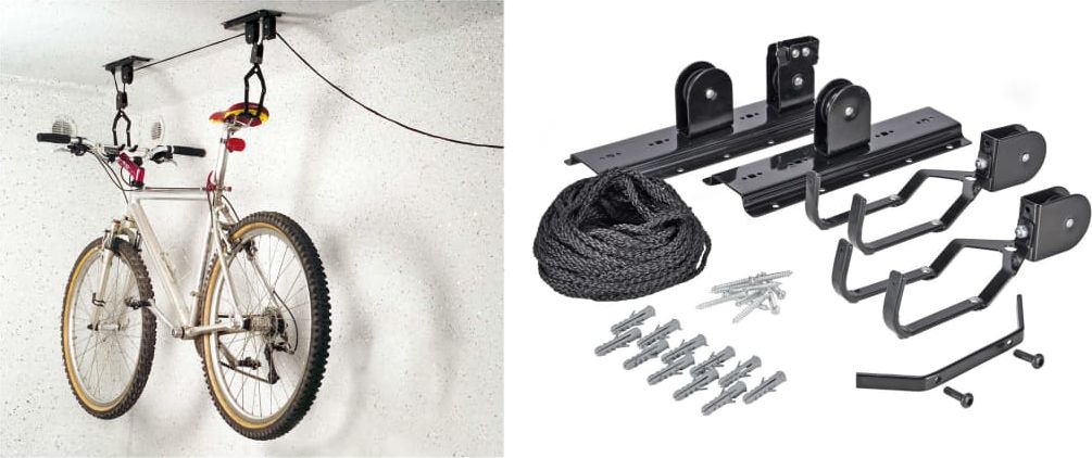 HI Uchwyt sufitowy do roweru, podnośnik, metalowy, czarny