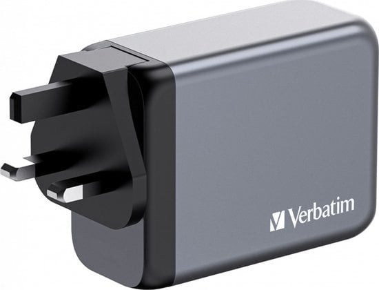Verbatim Ładowarka GaN Verbatim, USB 3.0, USB C, szara, 200 W, wymienne końcówki C,G,A