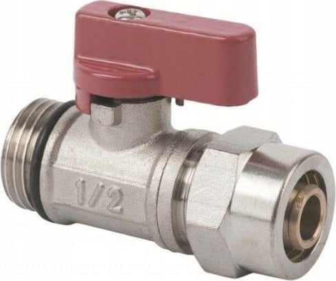 Hydroland Z.KUL.PEX.CZ ZAWÓR KULOWY Z DŁAWIKIEM MINI PEX 1/2GZX16X1/2" CZERWONY // PX-ZKW-MINI-PEX-C