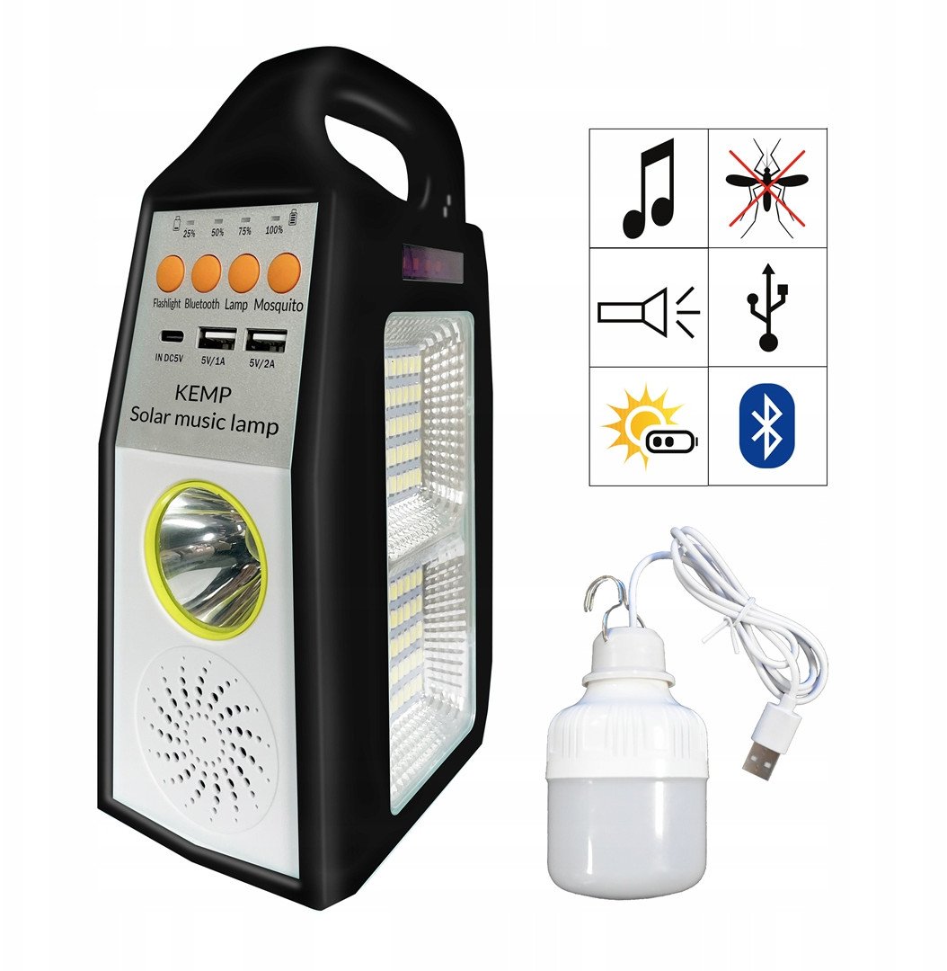 EKO-LIGHT LAMPA SOLARNA EKO0549 KEMP 5W 6500K KEMPINGOWA