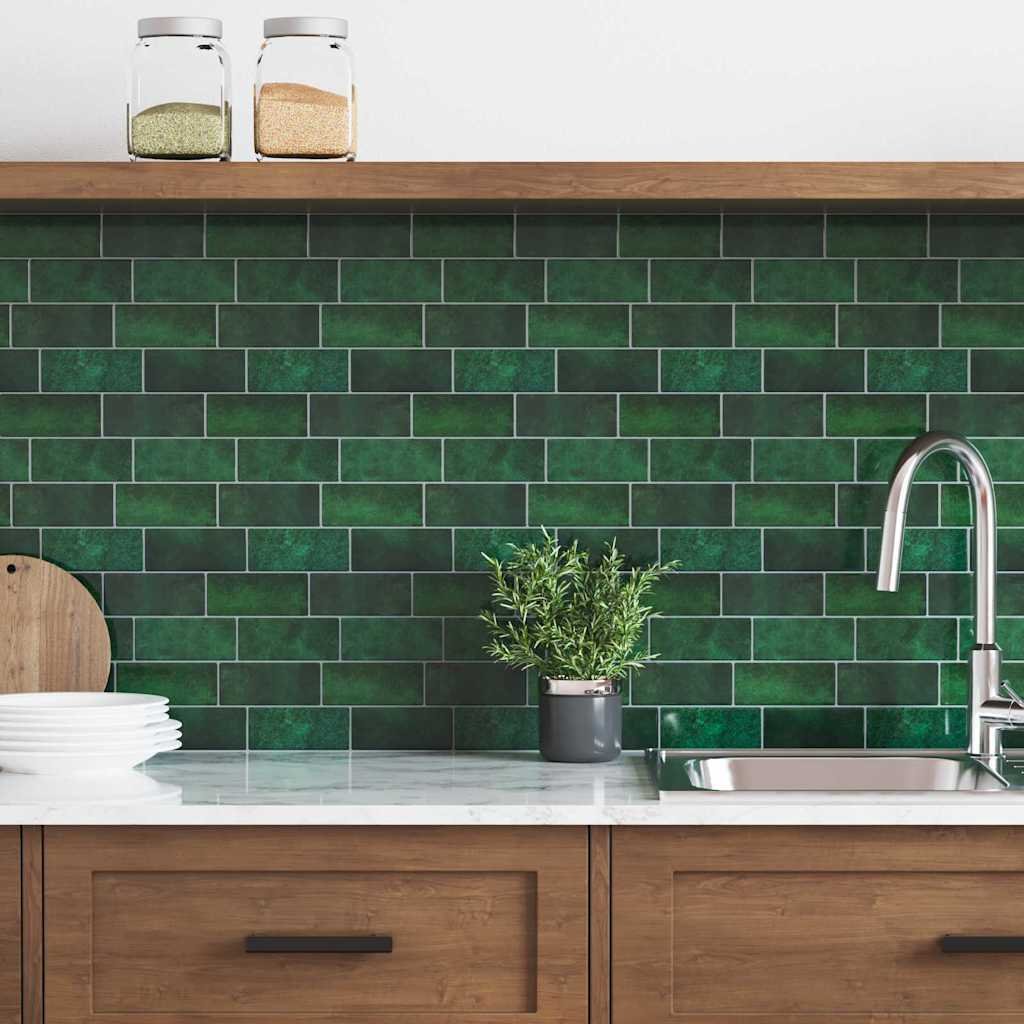 vidaXL Dekoracyjne naklejki 50 pcs ciemnozielony 29,4 x 21,4 x 0,8 cm