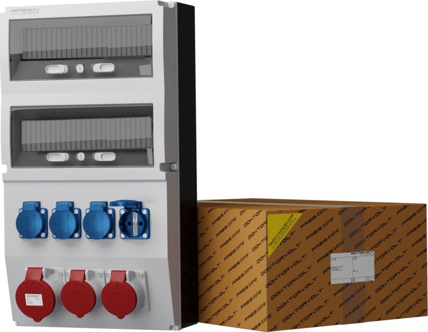 Doktorvolt Rozdzielnica budowlana eXT 32A 2x16A 4x230V Schuko Mennekes Doktorvolt 2285