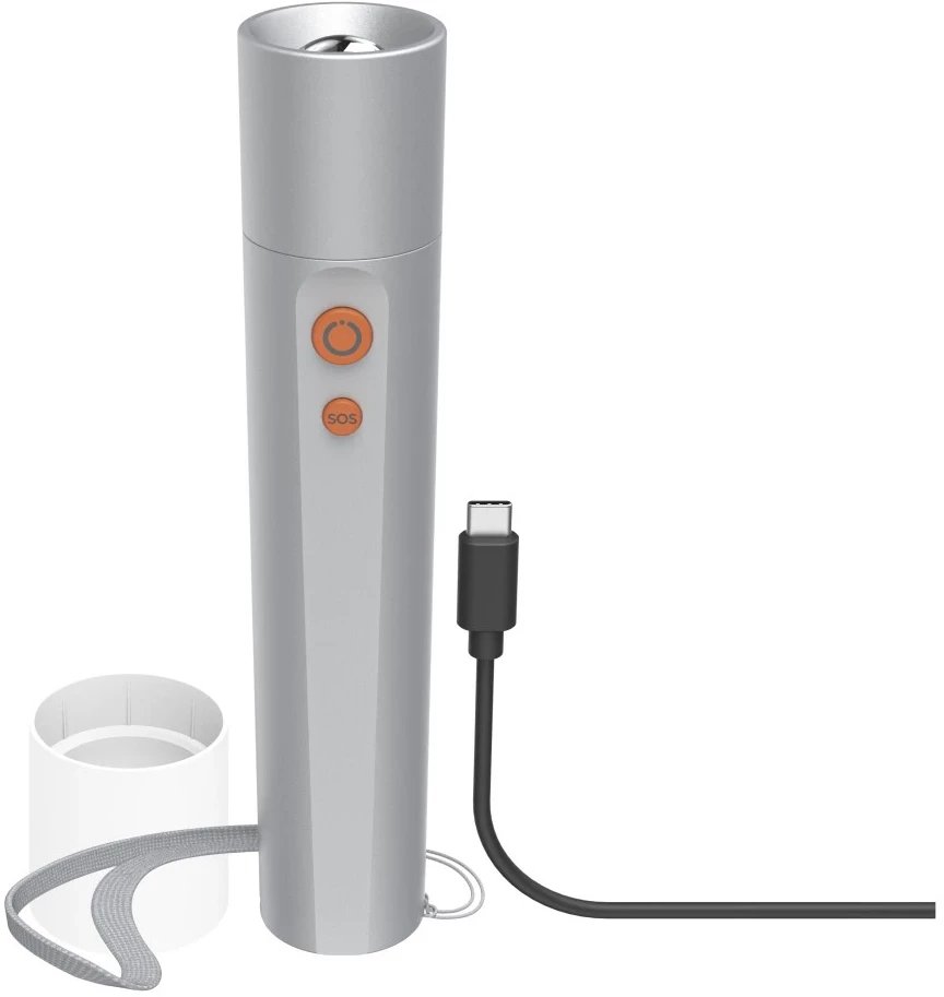 LATARKA AKUMULATOROWA LED FL300-C, 300lm, 80m, 4 TRYBY ŚWIECENIA, DYFUZOR