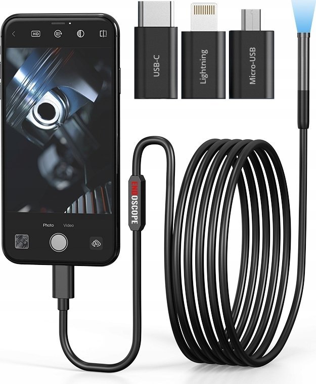 KAMERA INSPEKCYJNA ENDOSKOP 3,5M iOS ANDROID WIFI