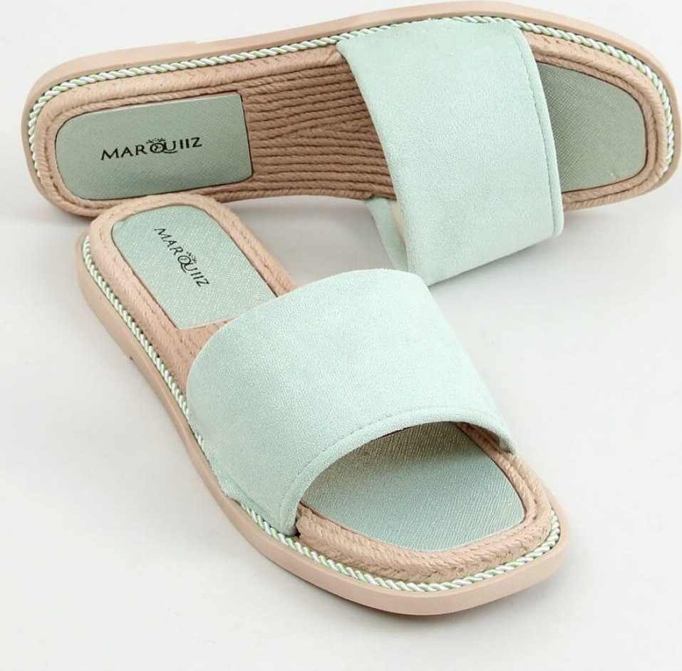 Inello KLAPKI DAMSKIE ZAMSZOWE MIĘTOWE 1096 GREEN