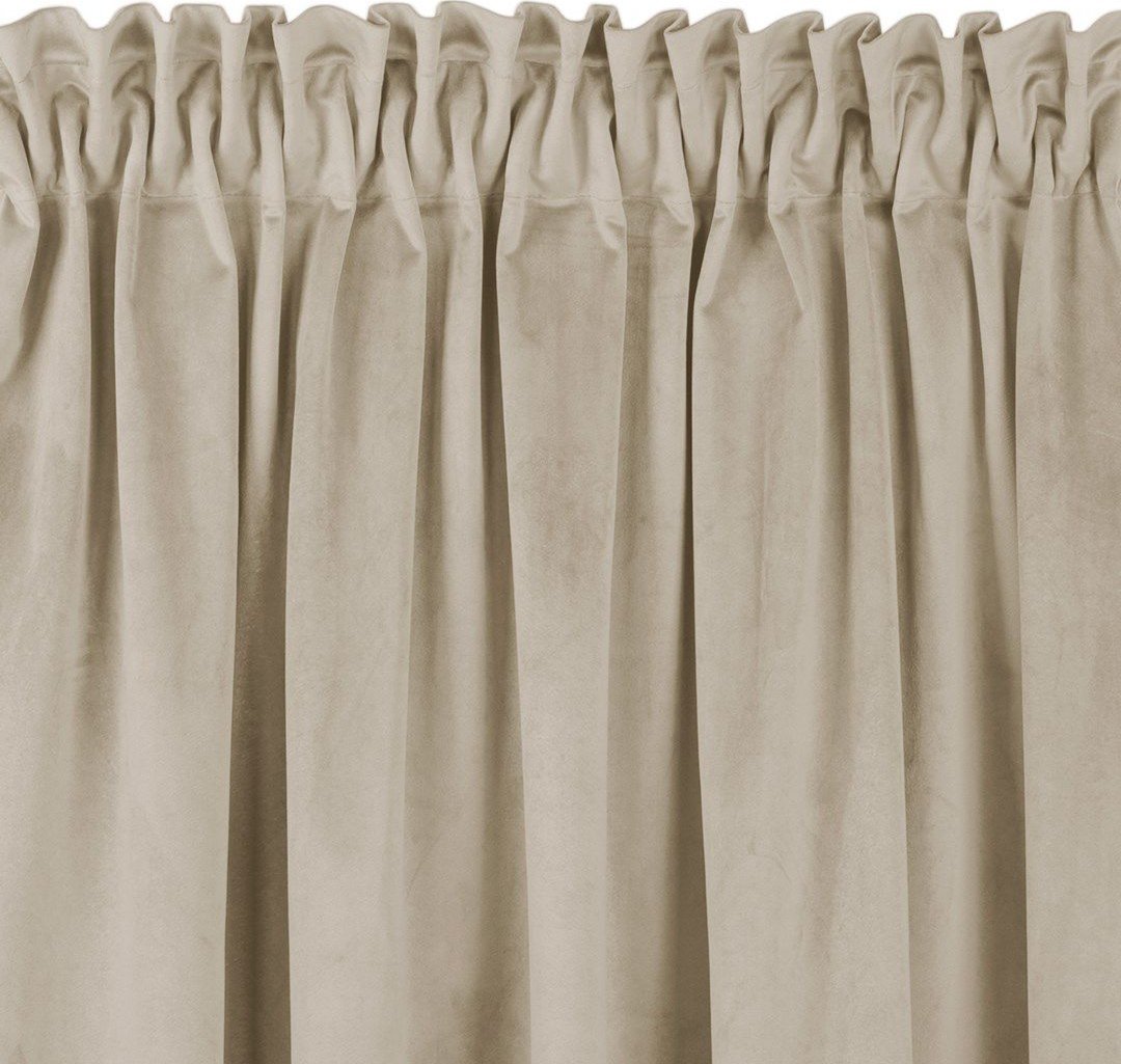 Homede Homede Zasłona VILA velvetowa na taśmie smok 135x225 kremowa wzór 2