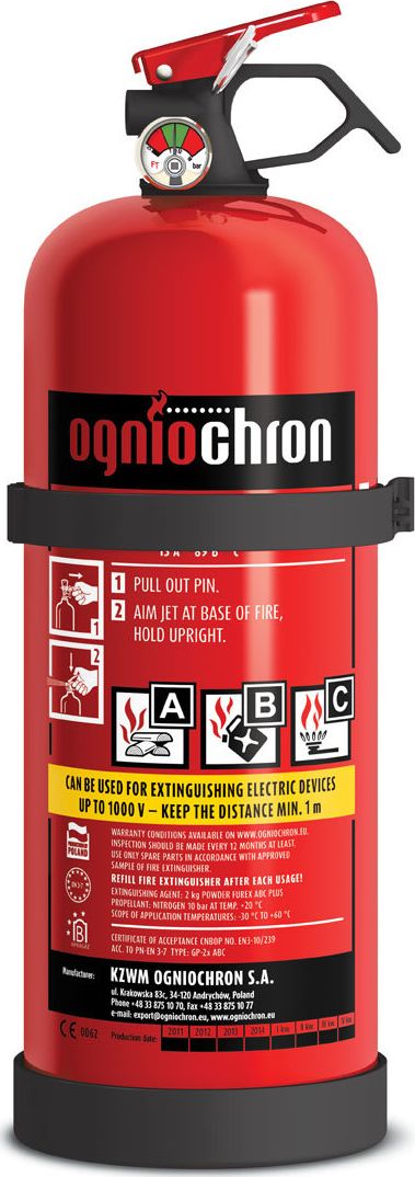 Ogniochron Ogniochron miltelinis gesintuvas su monometru, 2 kg