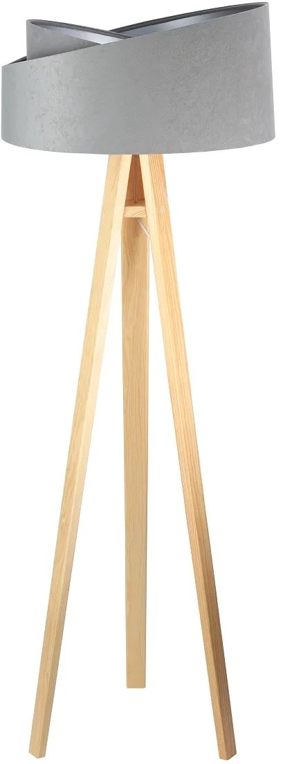 Lampa stojąca GEMSTONE szara/srebrna/sosna BPS KONCEPT