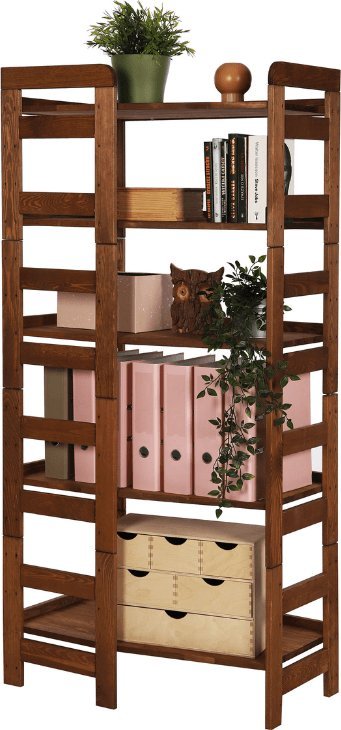 Wamar-Sosenka Regał Modułowy Wewnętrzny 159,2x72x44,8cm 5 Półek BERDO Brązowy Olejowany Drewno sosnowe RR2_NW3X072_0_R0_F1 / Wamar-Sosenka