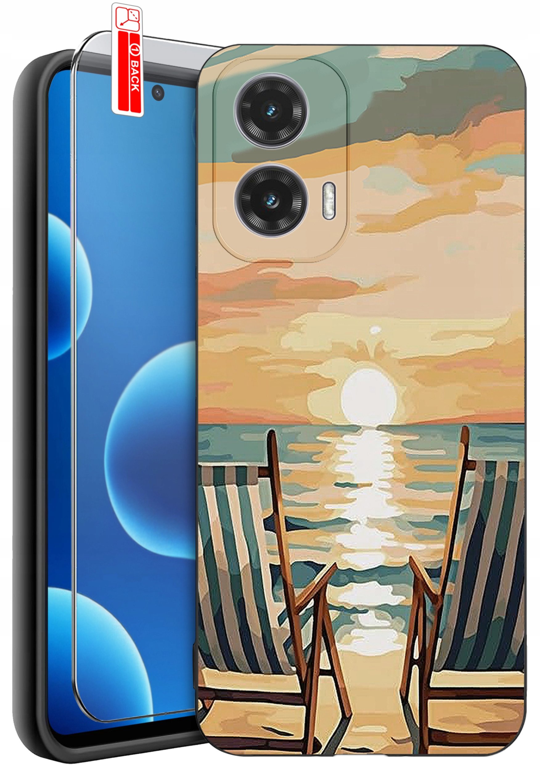 ETUI do Motorola Moto G45 5G | WZORY | SILIKONOWE MATT CASE + SZKŁO 9H