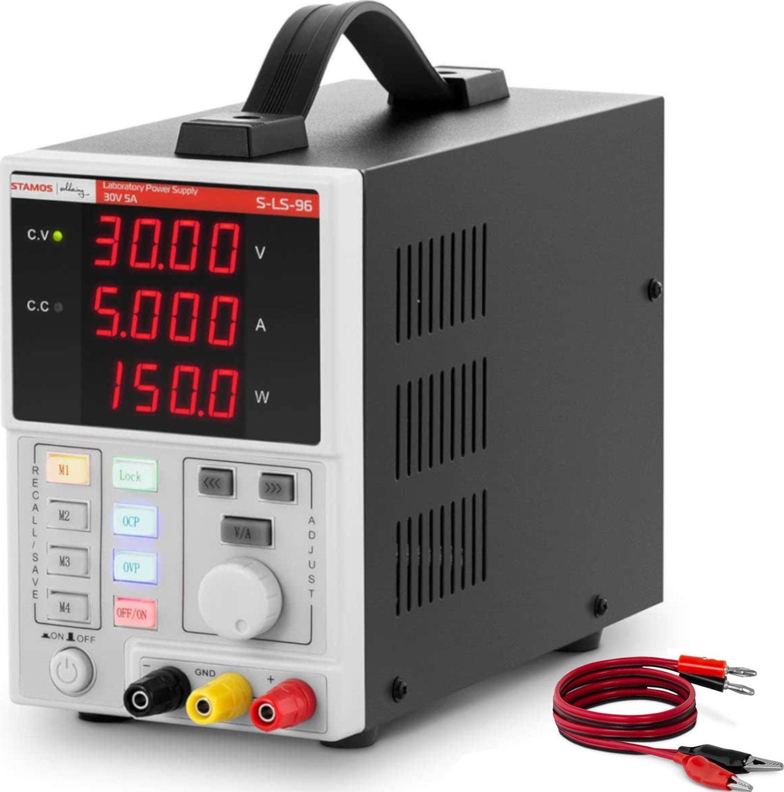 Stamos Germany Zasilacz laboratoryjny serwisowy z funkcją pamięci LED 0-30 V 0-5 A DC 150 W Zasilacz laboratoryjny serwisowy z funkcją pamięci LED 0-3