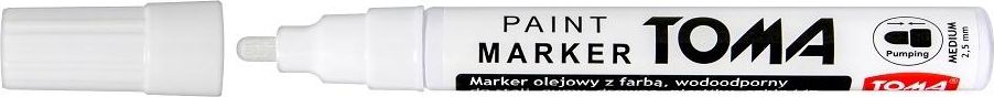 Toma MARKER OLEJOWY KOŃCÓWKA 2,5 MM BIAŁY TO-440Z54