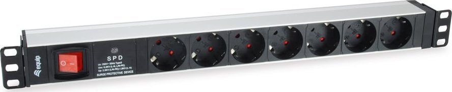 Triton Equip 333309 rozgałęziacz 1,8 m 7 x gniazdo sieciowe Wewnętrzna Czarny, Biały