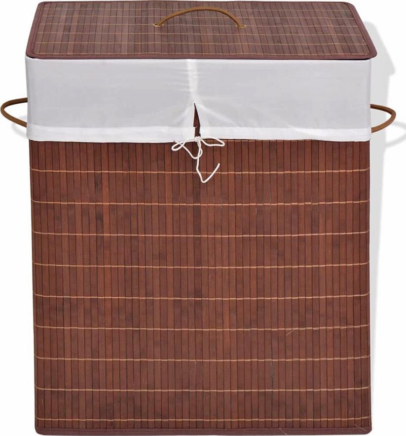 Kosz na pranie Elior Kosz z bambusa na pranie Lavandi 4X - brązowy