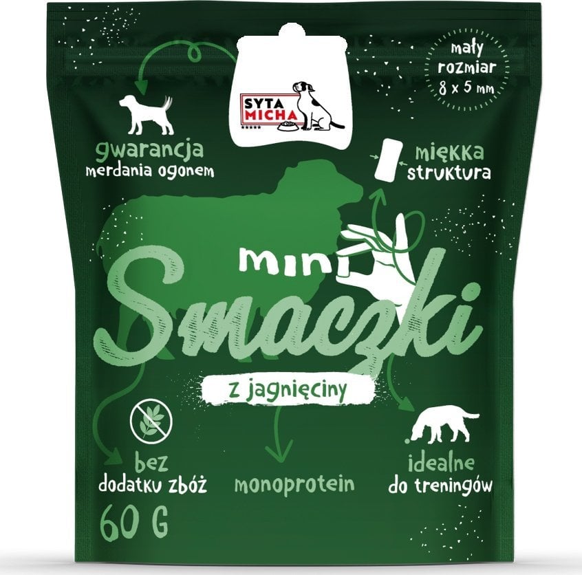 Syta Micha SYTA MICHA - Mini smaczki z jagnięciny - przysmak dla psa - 60g