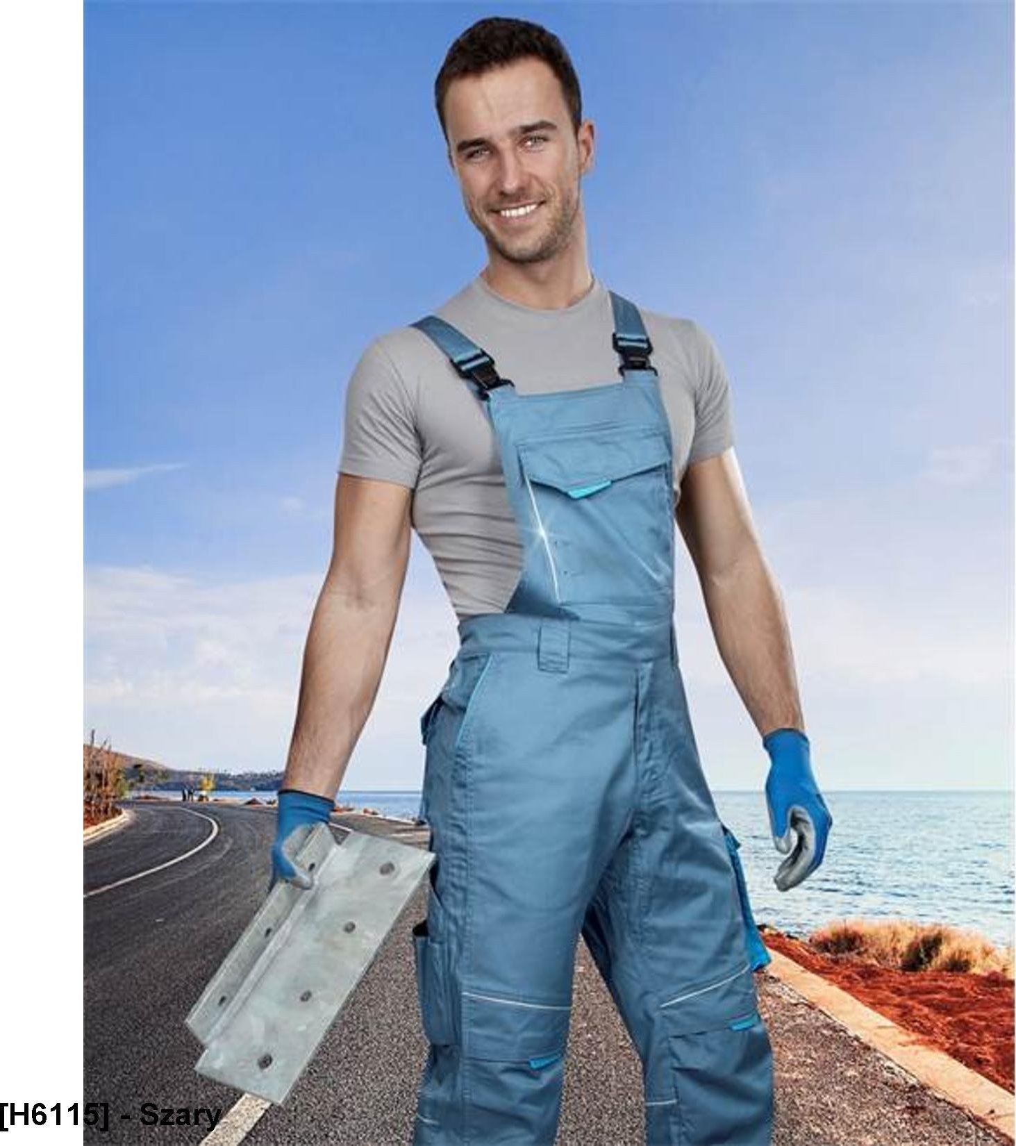 Ardon ARDON SUMMER - spodnie ogrodniczki - szary H6114 3XL