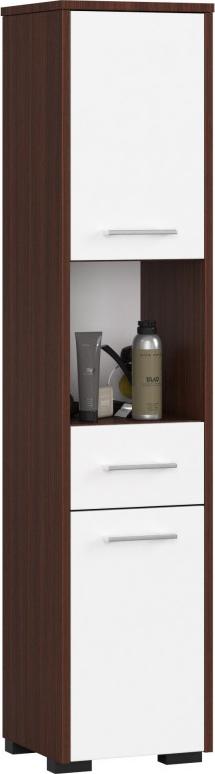 Fabryka Mebli Akord SŁUPEK REGAŁ ŁAZIENKOWY FIN 2D 1SZ 1W WENGE/ BIAŁY