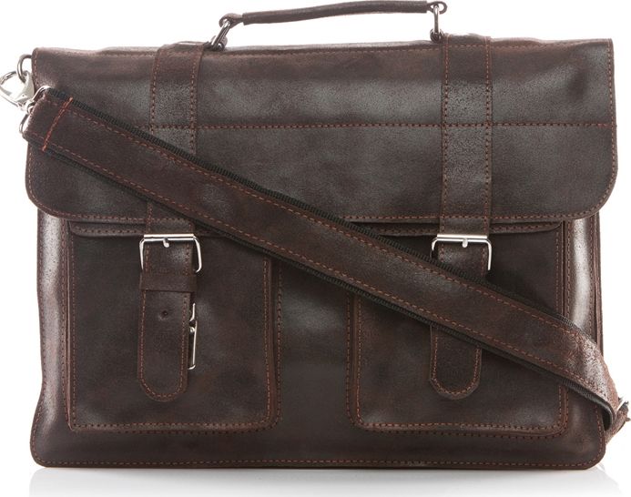 Belveder Torba do pracy męska skórzana brązowa BV45