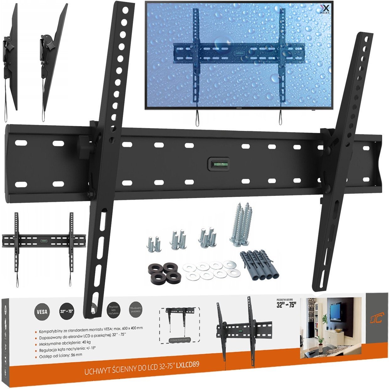 Uchwyt ścienny do LCD 37-99" z regulacją