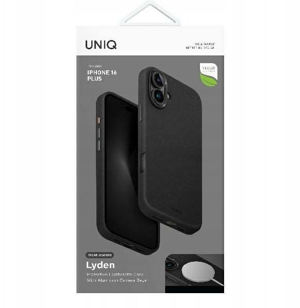 Uniq Etui Lyden do Apple iPhone 16 Plus Magclick Charging czarny/dallas black