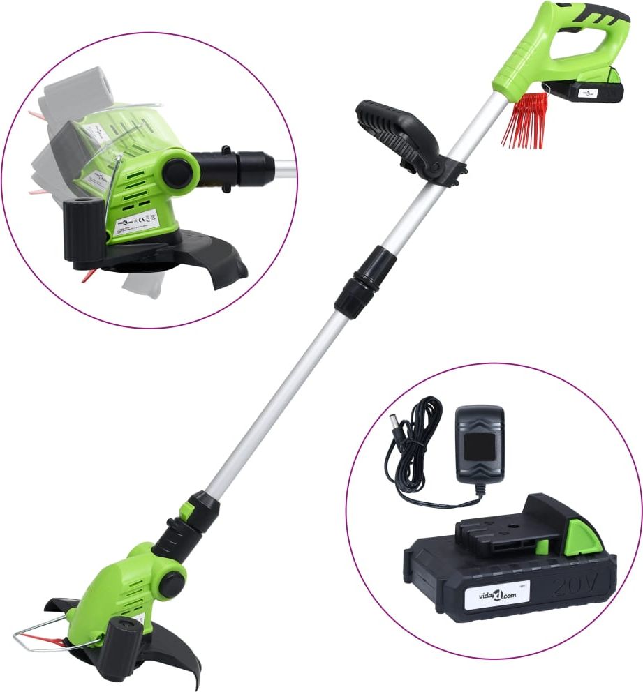 vidaXL Bezprzewodowa podkaszarka, akumulator 20 V, 1500 mAh, Li-Ion