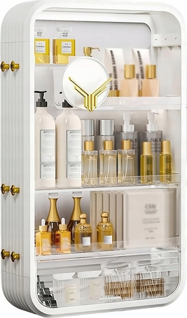 ORGANIZER SZAFKA NA KOSMETYKI PĘDZLE WISZĄCA NA ŚCIANĘ BIAŁA F24 L