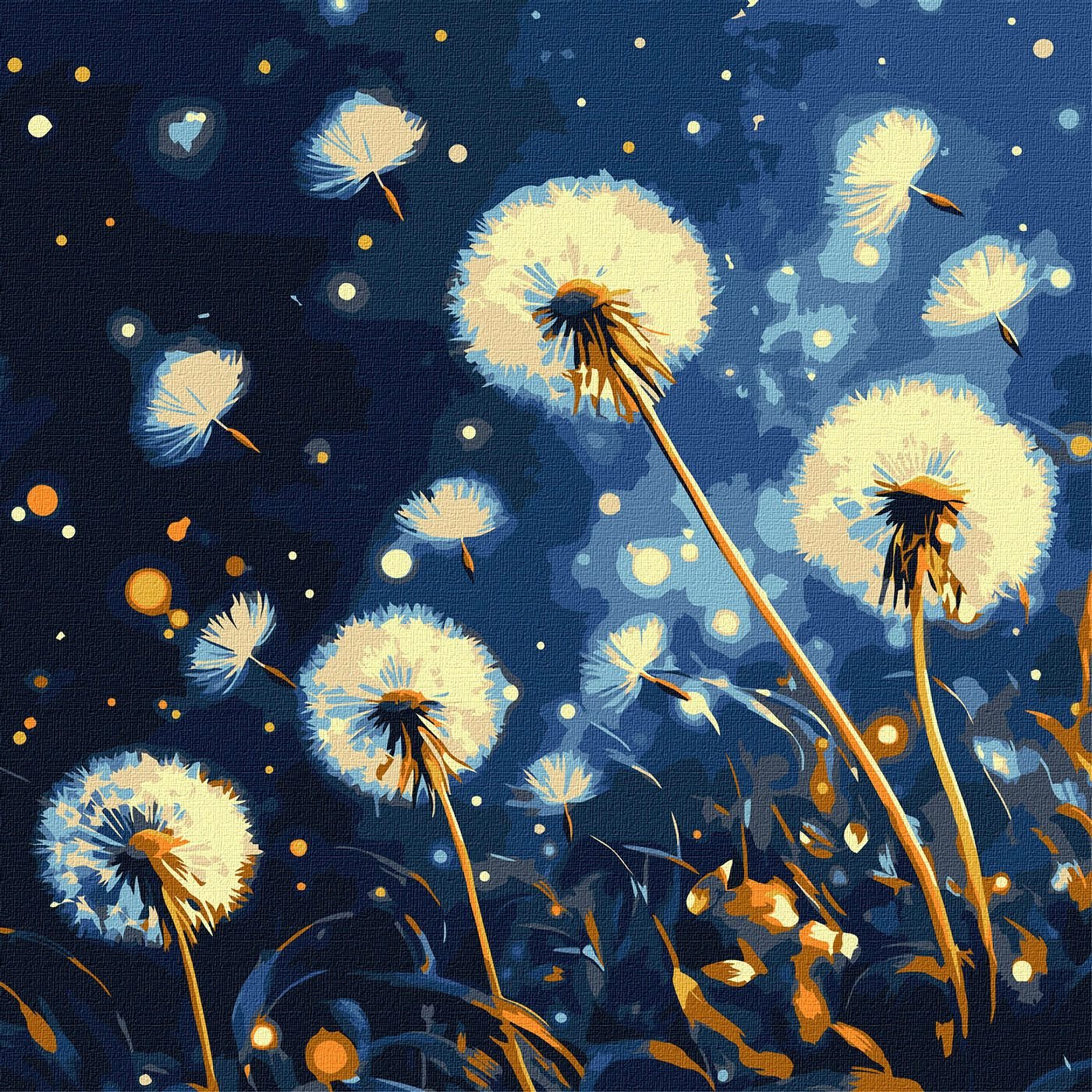 Malowanie po numerach - Fruwające mlecze 40x40cm