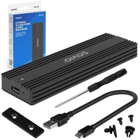 SAVIO OBUDOWA NA DYSK ZEWNĘTRZNY M.2 SSD NVME & NGFF COMBO AK-84