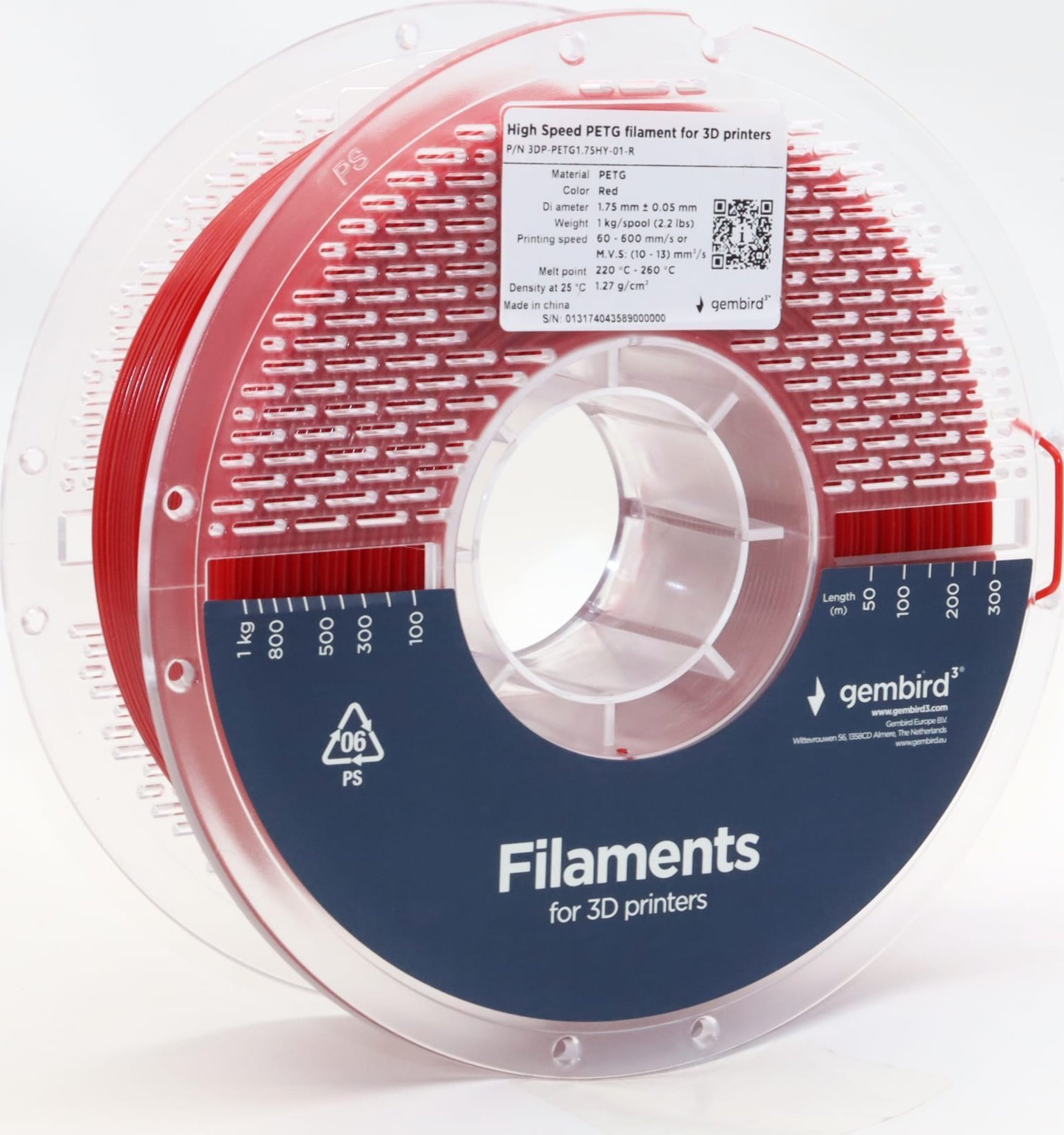 Gembird GEMBIRD Filament PETG High Speed czerwony 1 75 mm 1 kg