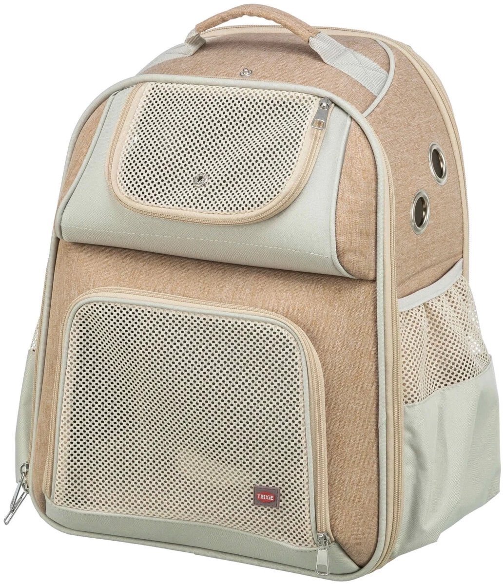 TRIXIE 28831, Soft pet carrier, Backpack pet carrier, Dog, 7 kg, Top & front load, Beige