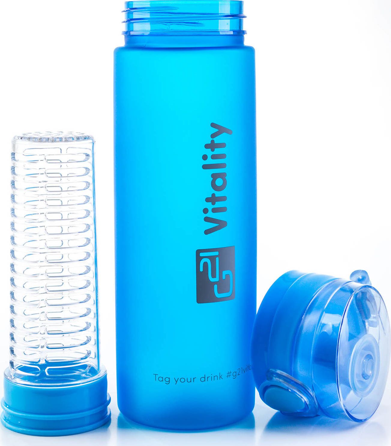 G21 Butelka z sitkiem niebieska 600 ml