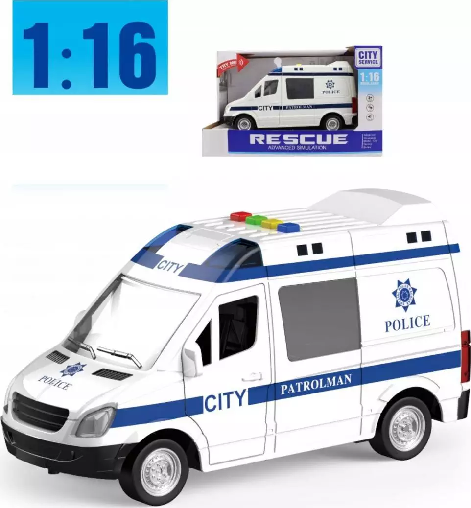 LUXMA Auto radiowóz Policja otwierane drzwi 1:16 WY590BP