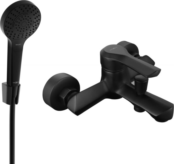 Bateria wannowa Mexen Mexen Sabre R05 bateria wannowa z zestawem prysznicowym, czarna - 7213R05-70