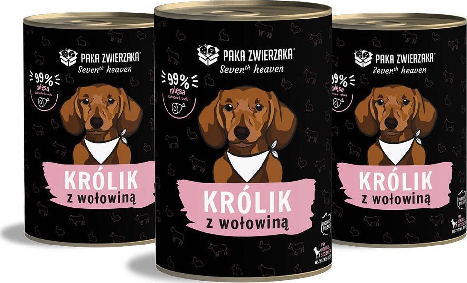 Paka Zwierzaka Paka Zwierzaka - Seventh heaven - Królik z wołowiną (rabbit & beef) 3x400g