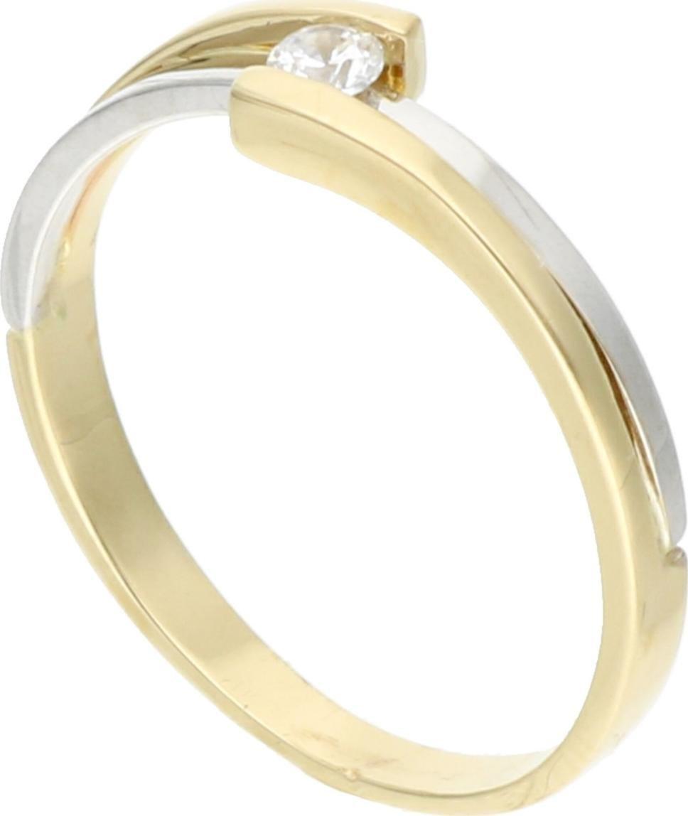 Rosanto Pierścionek z białego i żółtego złota z cyrkonią roz. 14 585 14k