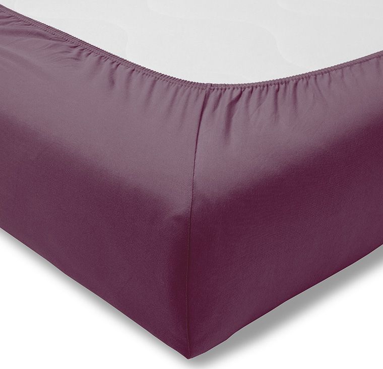 Estella Prześcieradło z gumką jersey 150x200 cm AUBERGINE feinjersey