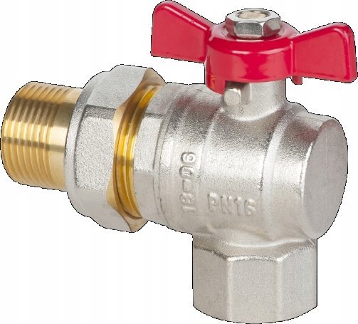 Invena ZAWOR WODA KATOWY ZE SRUBUNKIEM DN-25 CZER