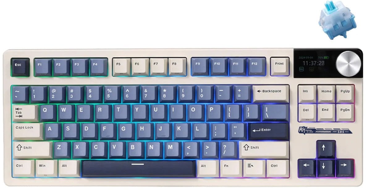 ROYAL KLUDGE RK S85 Horizon Blue Gaming Keyboard Cloud switch