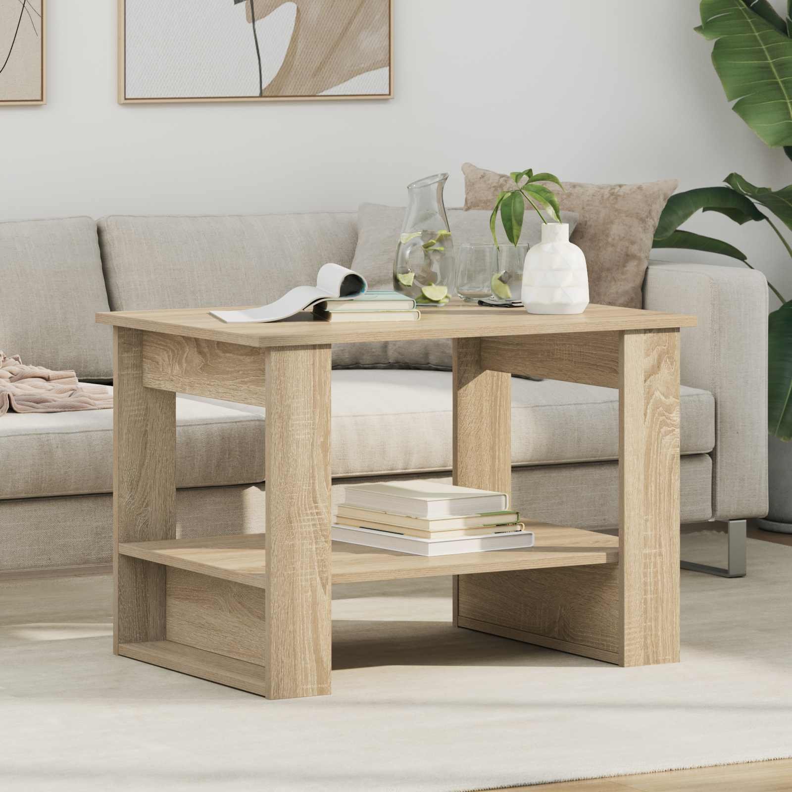 vidaXL Stolik kawowy Dąb Sonoma 72 x 50 x 50 cm