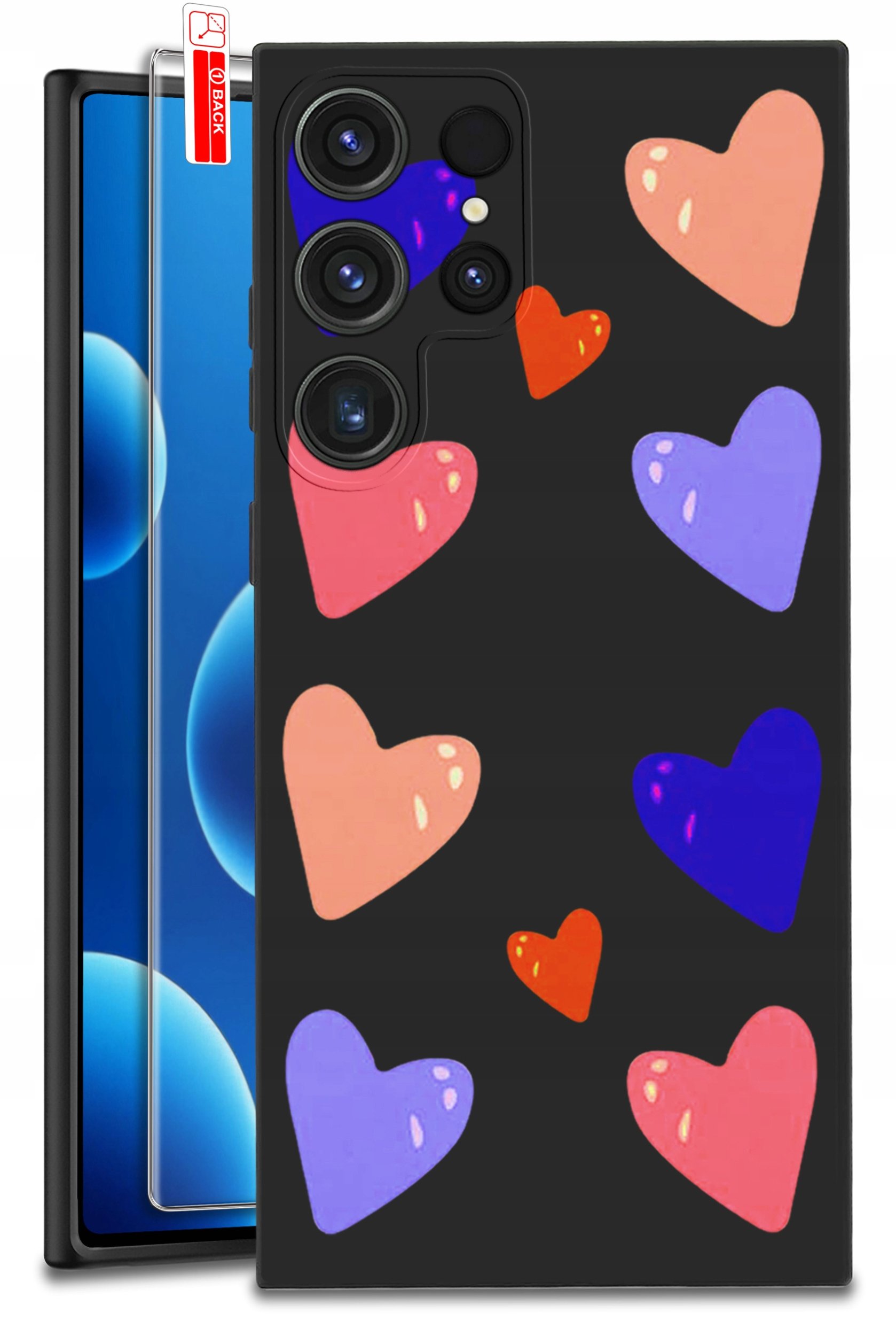 ETUI do Samsung Galaxy S24 Ultra | WZORY | SILIKONOWE MATT CASE + SZKŁO 9H