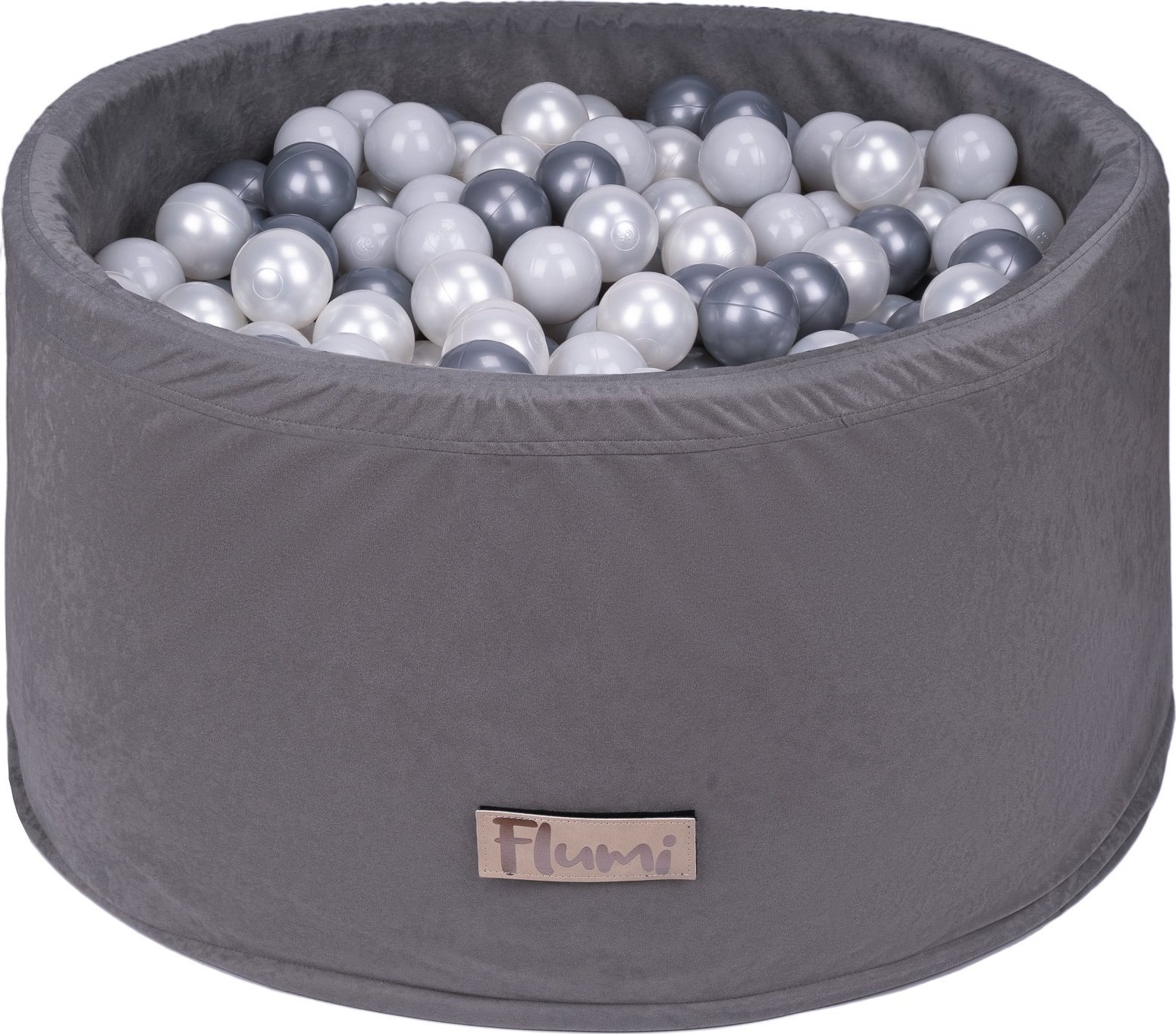 Blomster Suchy basen SZARY + PIŁKI SREBRNE-SZARE-PERŁOWE