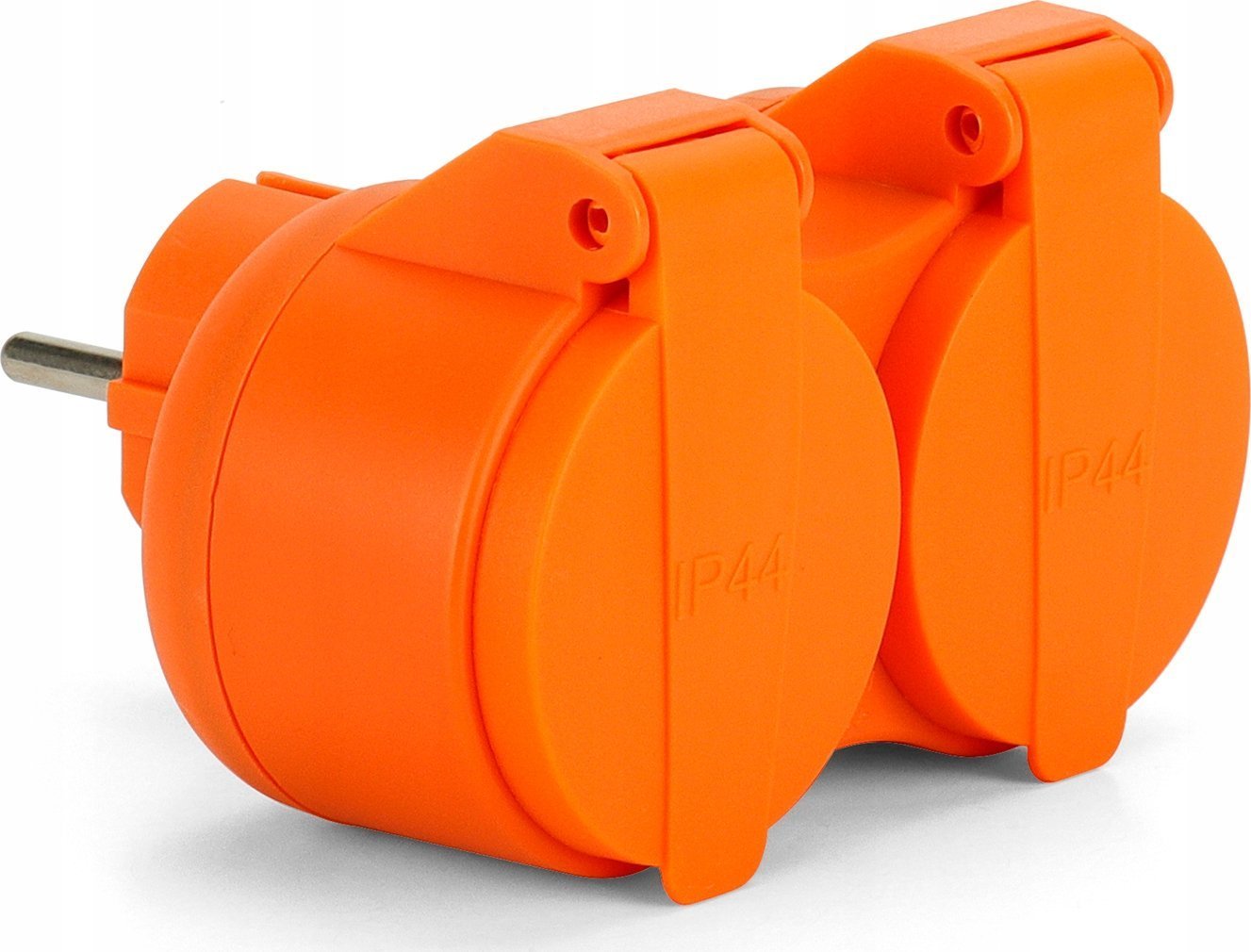 Montis Rozgałęźnik podwójny 2x2P+Z, 16A, 250V ; IP44; pomarańczowy MT089