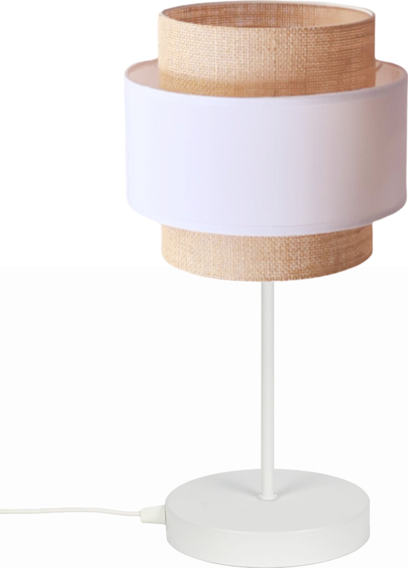 Lampa stołowa Solar Lampka nocna stołowa gabinetowa styl BOHO len i biel